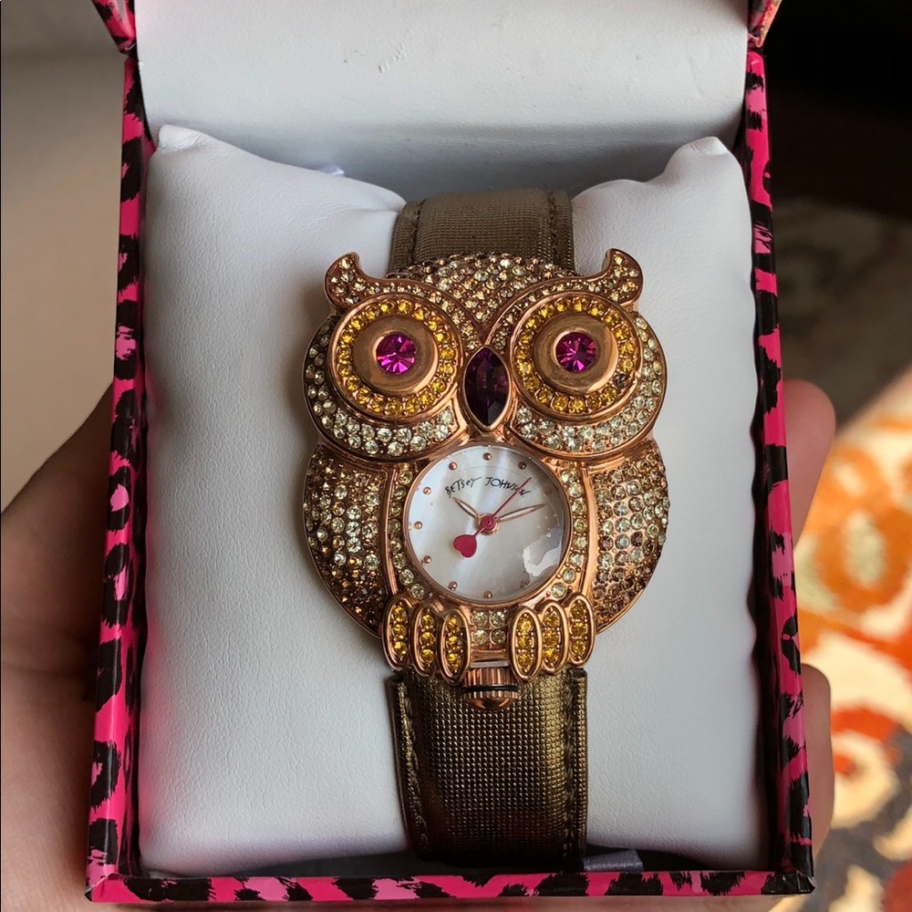 NWT Betsey Johnson Crystal Rhinestone Owl Watch 🦉